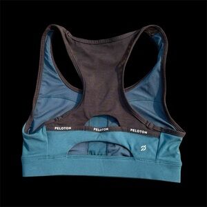 Peloton Teal and Black Sports Bra